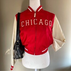 Vintage Chicago Cropped Bomber Jacket